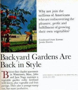1972 Readers Digest: Backyard Gardens are Back in Style