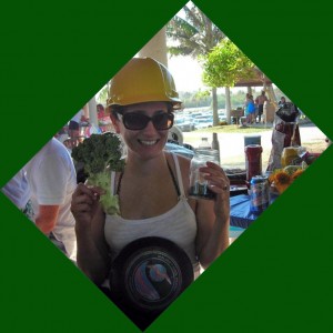 Amanda and her Vegetables, With Hard Hat