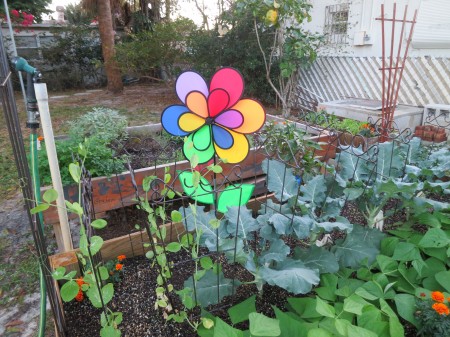 garden and wind spinner