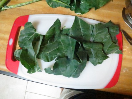 broccoli leaves in pieces